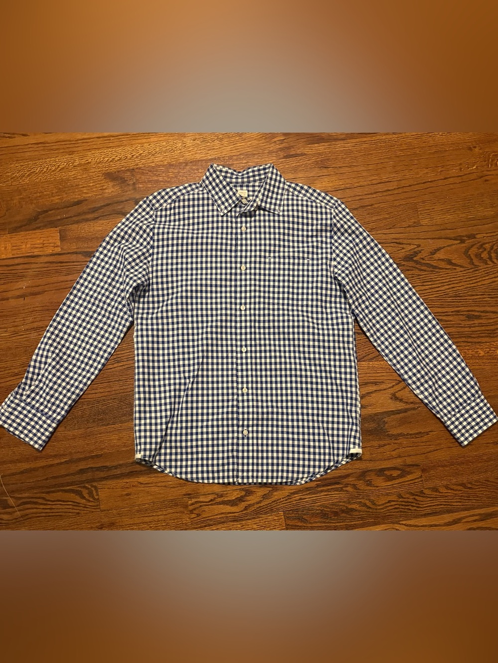 Crewcuts Men's Navy and White Gingham Button-Down Shirt Size Small